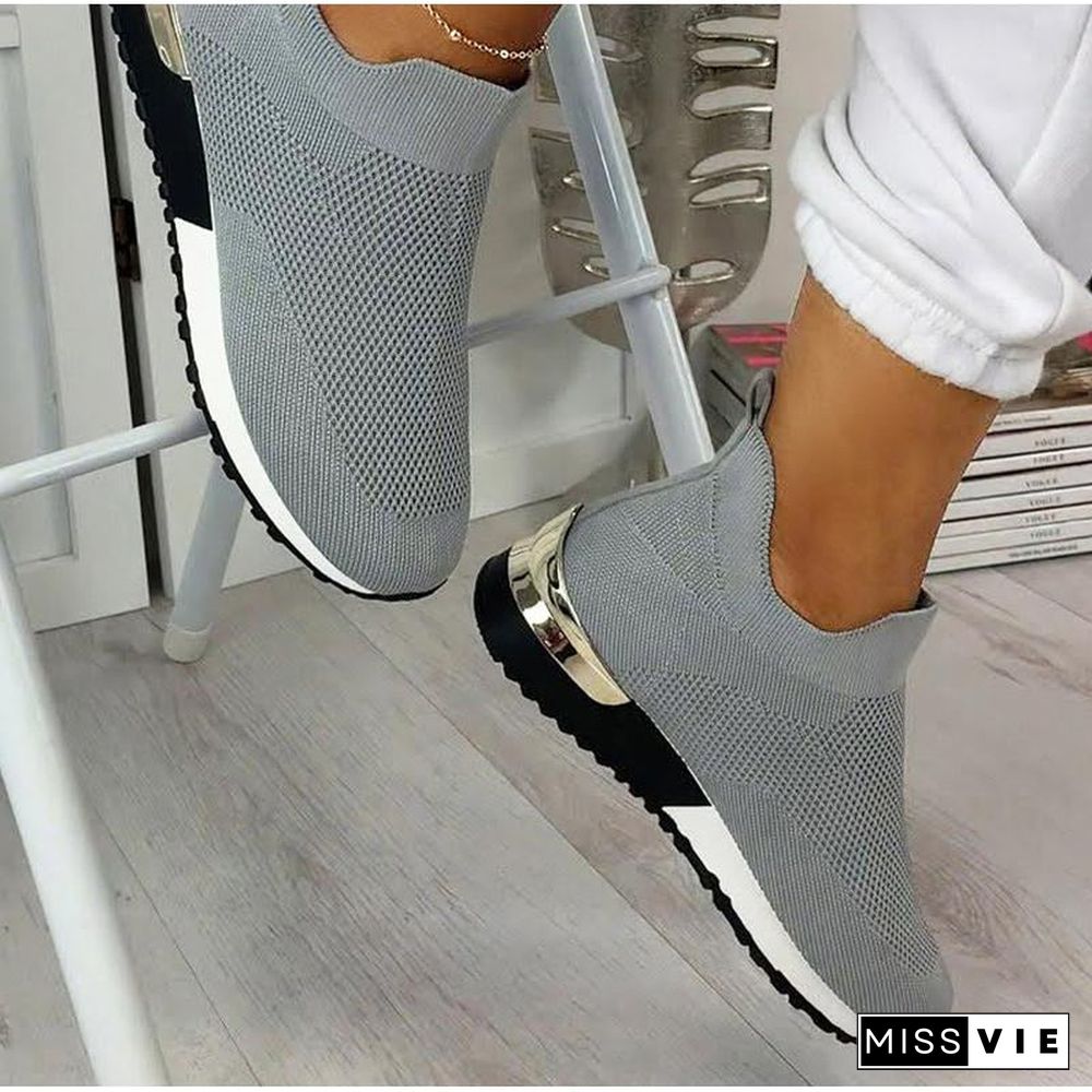 Sneakers Women Vulcanized Shoes Ladies Solid Color Slip-On Sneakers for Female Casual Sport Shoes Fashion Mujer Shoes