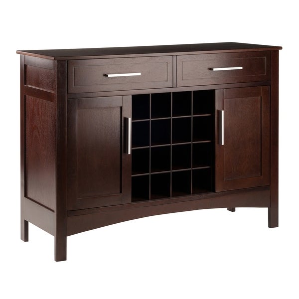 Winsome Gordon Solid and Composite Wood Buffet Cabinet/Sideboard in Cappuccino Finish