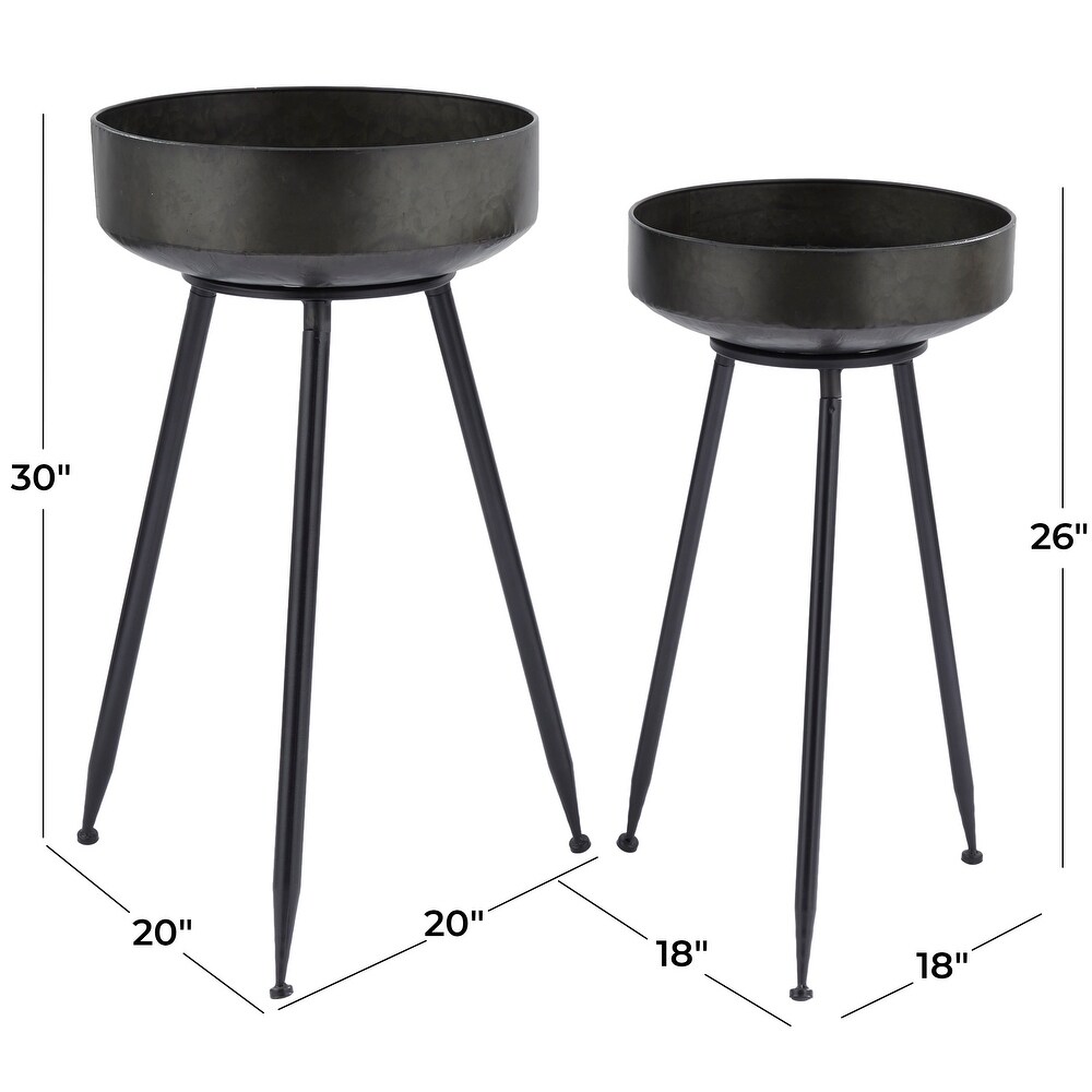 Black Metal Indoor Outdoor Planter (Set of 2)   S/2 30\