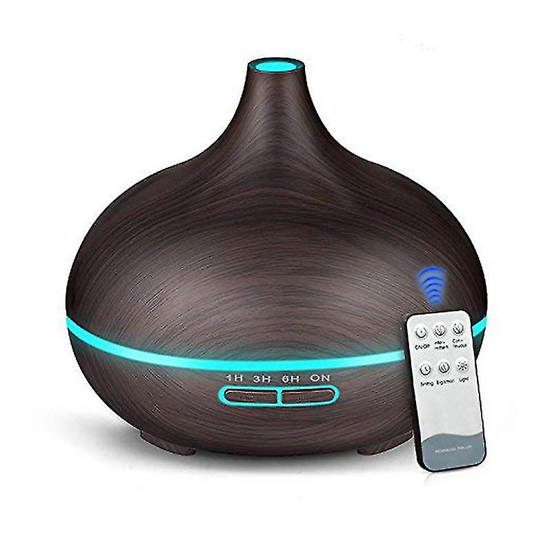 Newest 500ml Remote Control Electric Aromatherapy Purifier Essential Oil Wood Aromatic 7 Led Color Air Humidifier Aroma Diffuser