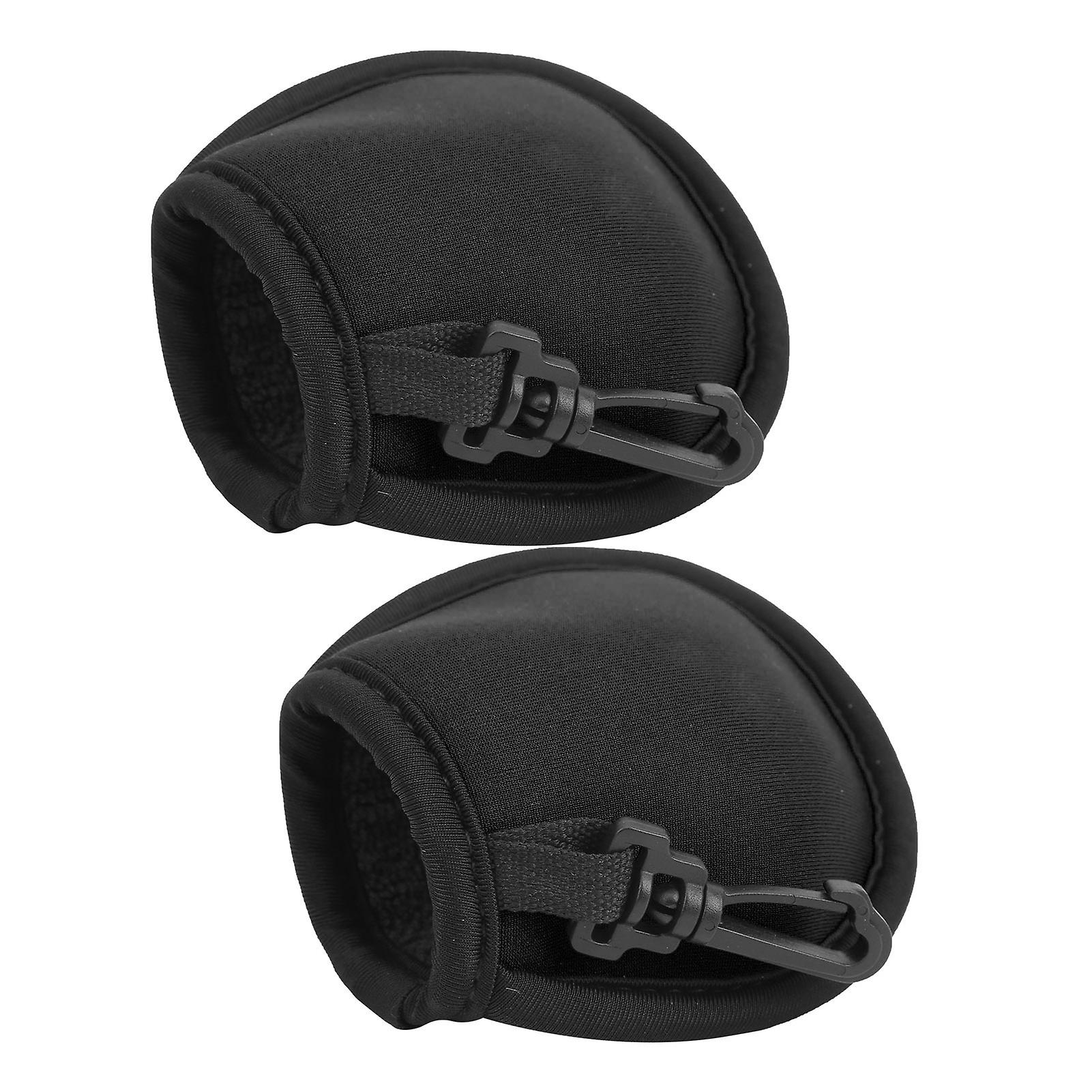 2pcs Golf Round Ball Pouch Bag Portable Professional Holder Golfer Aid Tool With Hook Black