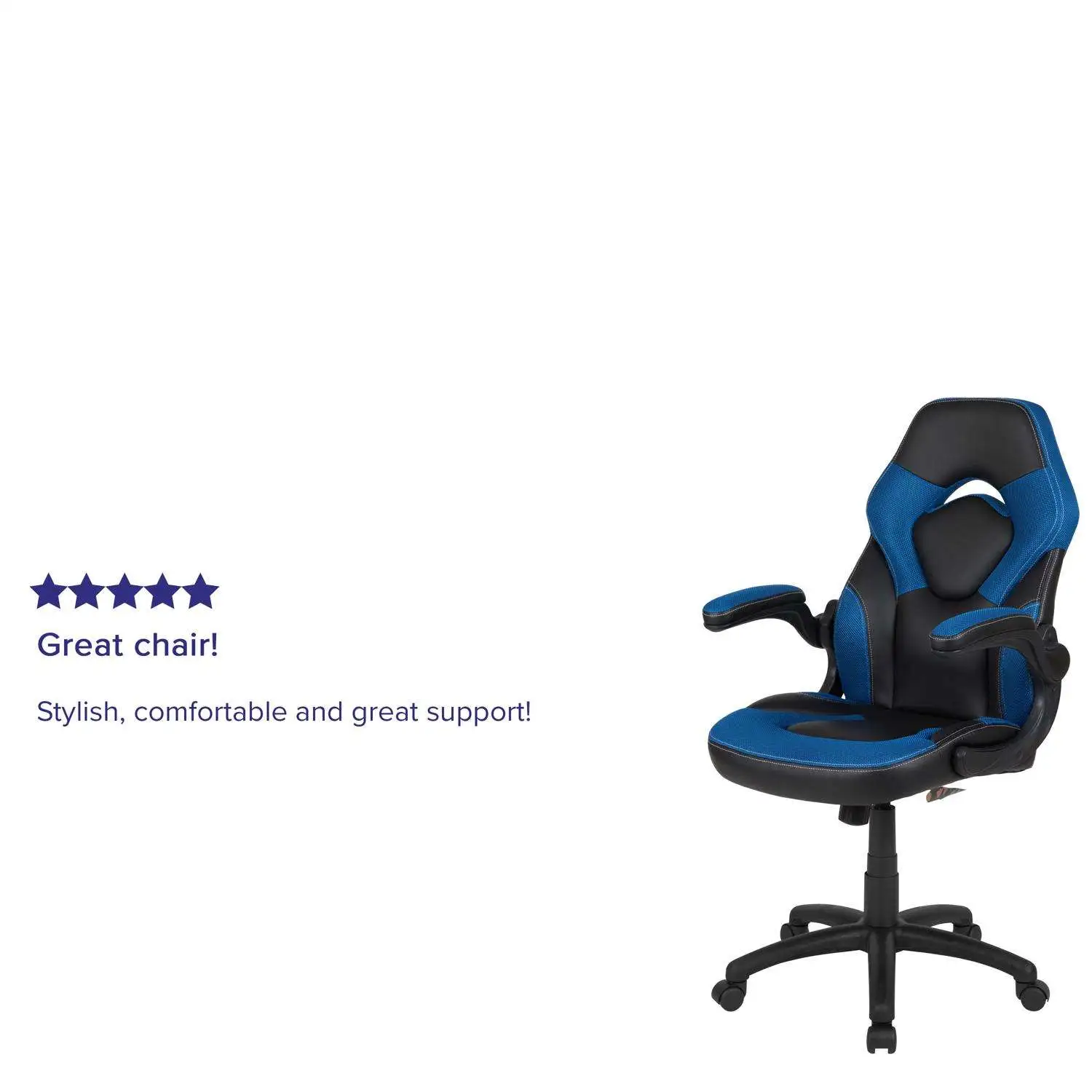 X10 Black/Blue Leather/Mesh Office Chair