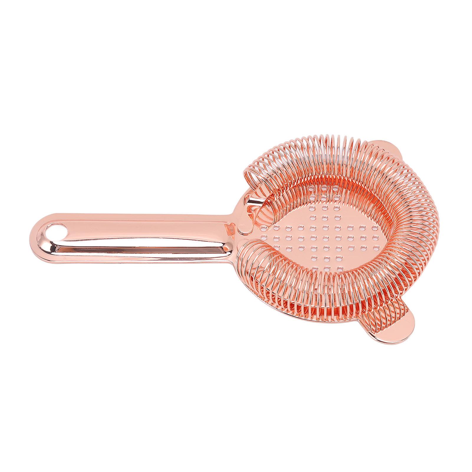 Cocktail Strainer Anti Rust Efficient Filtering 304 Stainless Steel Strainer Bar Tool for Home Mini Bars Clubs Restaurants Rose Gold