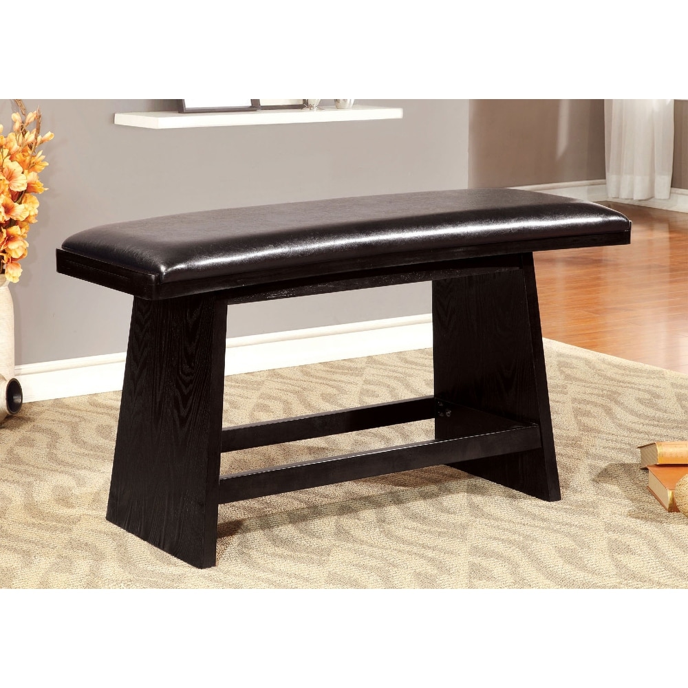 Wooden Counter Height Seating Bench in Black Finish