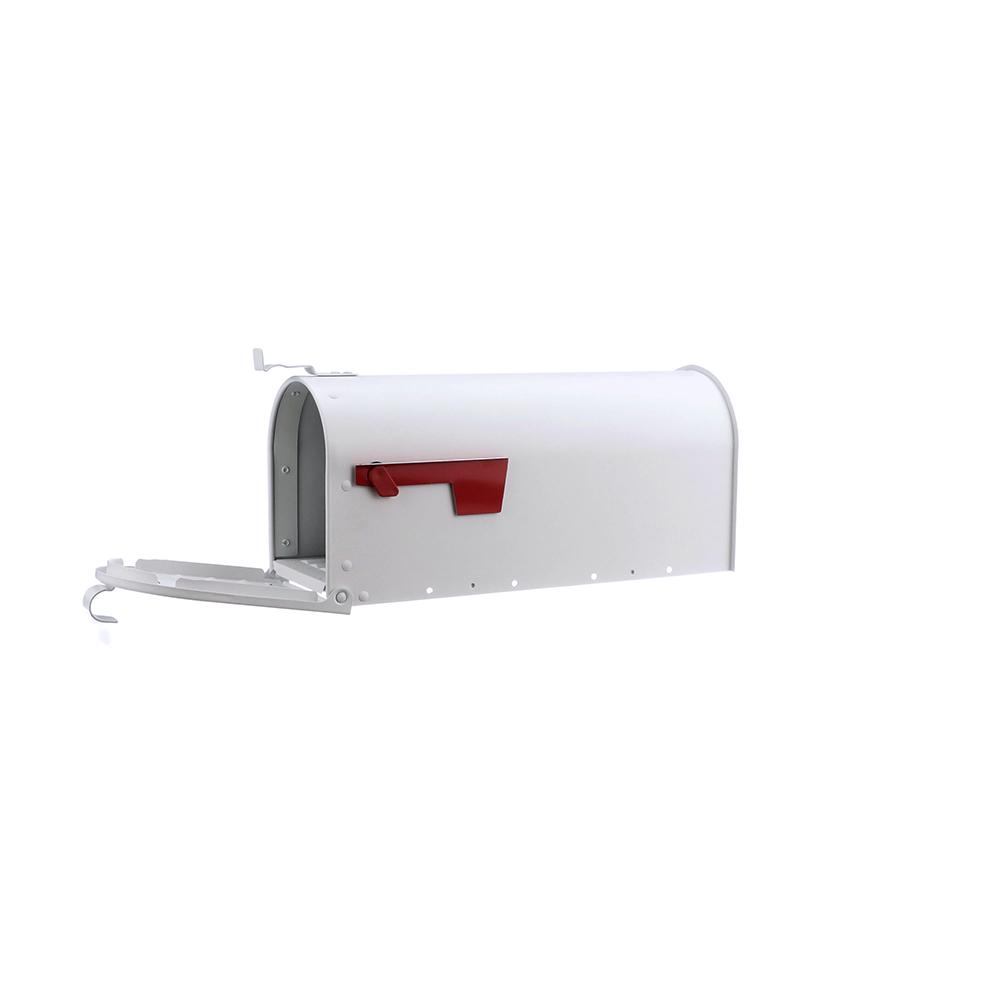 Gibraltar Mailboxes Admiral Medium， Aluminum， Post-Mount Mailbox， Textured White， ADM11W01