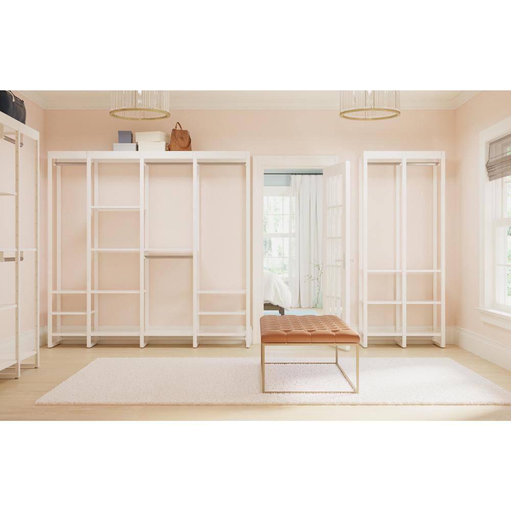 CLOSETS By LIBERTY 36 in. W White Adjustable Wood Closet System with 8-Shelves and 2-Rods HS4400-RW-03