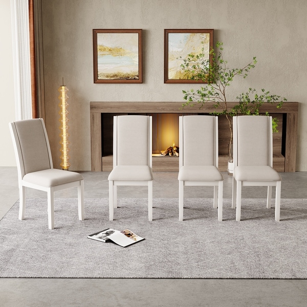 Modern 4-Piece Wood Full Back Dining Chairs