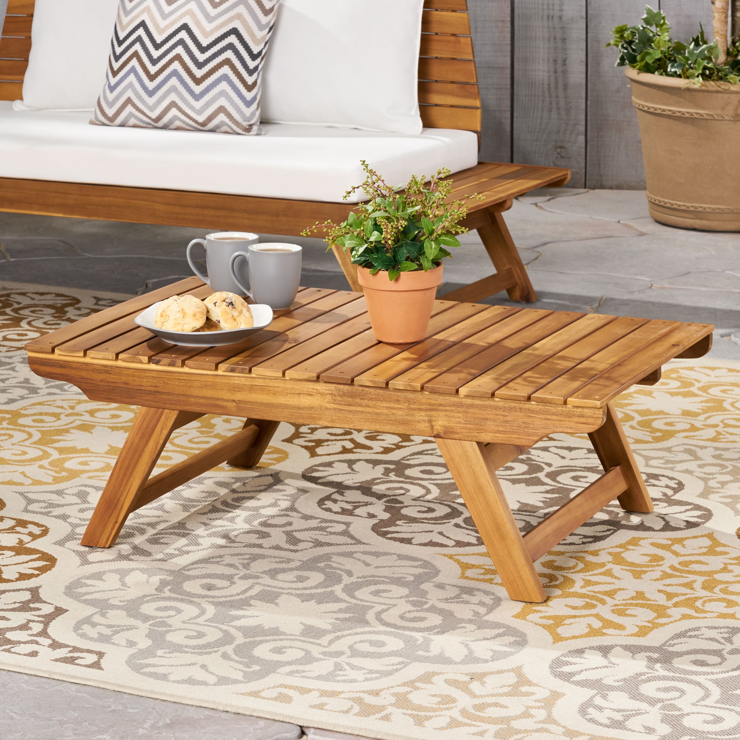 Kaiya Outdoor Wooden Coffee Table