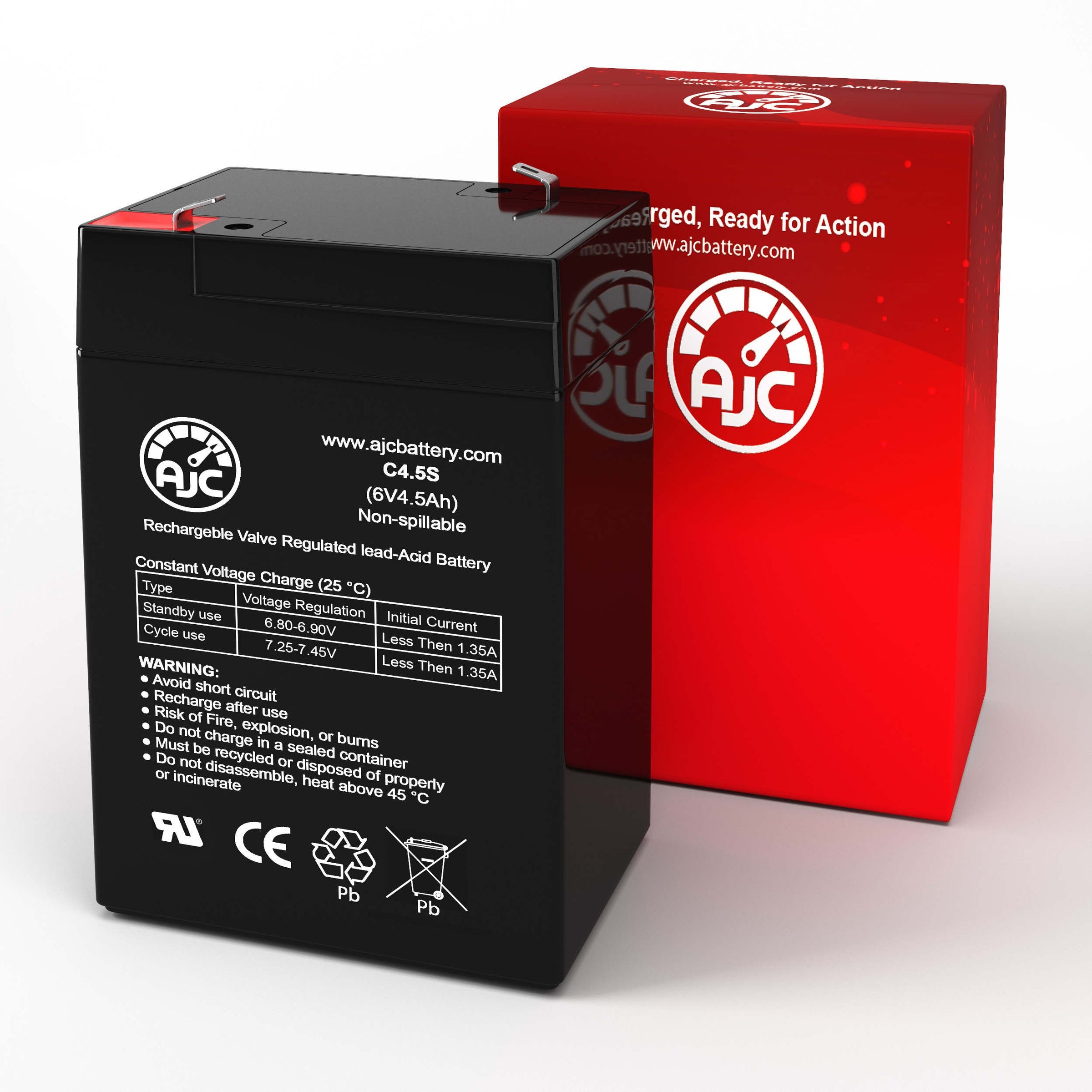 Casil Industrial CA645 6V 45Ah Sealed Lead Acid Replacement Battery BatteryClerkcom Sealed Lead Acid