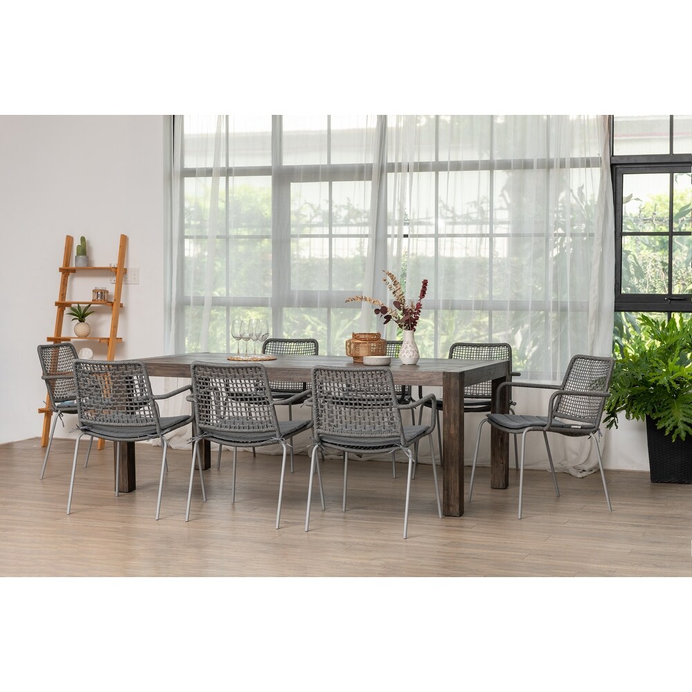 Midtown Concept Gard Indoor Wood   Rope Dining Set