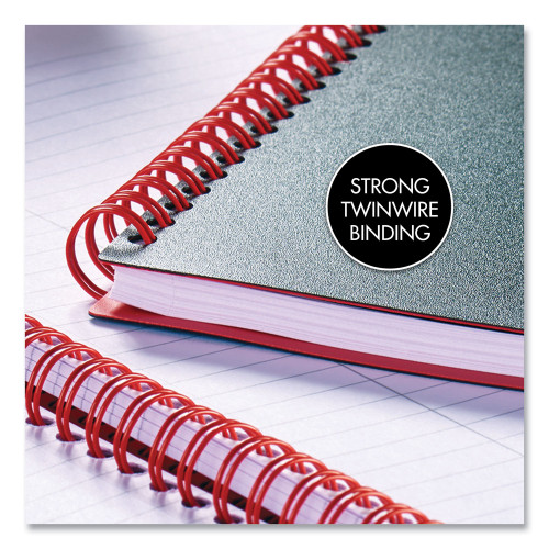 Black n' Red Flexible Cover Twinwire Notebook， SCRIBZEE Compatible， 1 Subject， Wide/Legal Rule， Black Cover， 8.25 x 5.63， 70 Sheets (C67009)