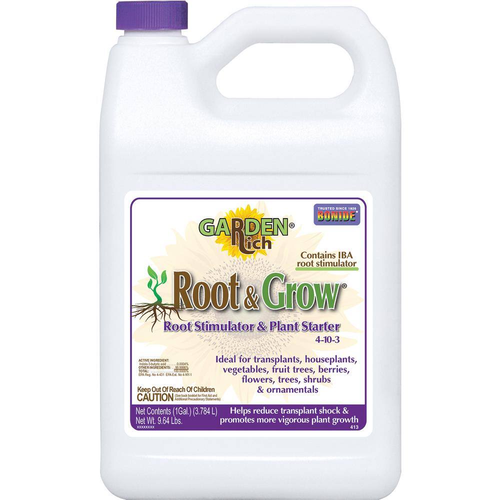 Bonide Garden Rich Root and Grow Root Stimulator and Plant Starter 128 oz Concentrate 4-10-3 Fertilizer for Transplanting 413