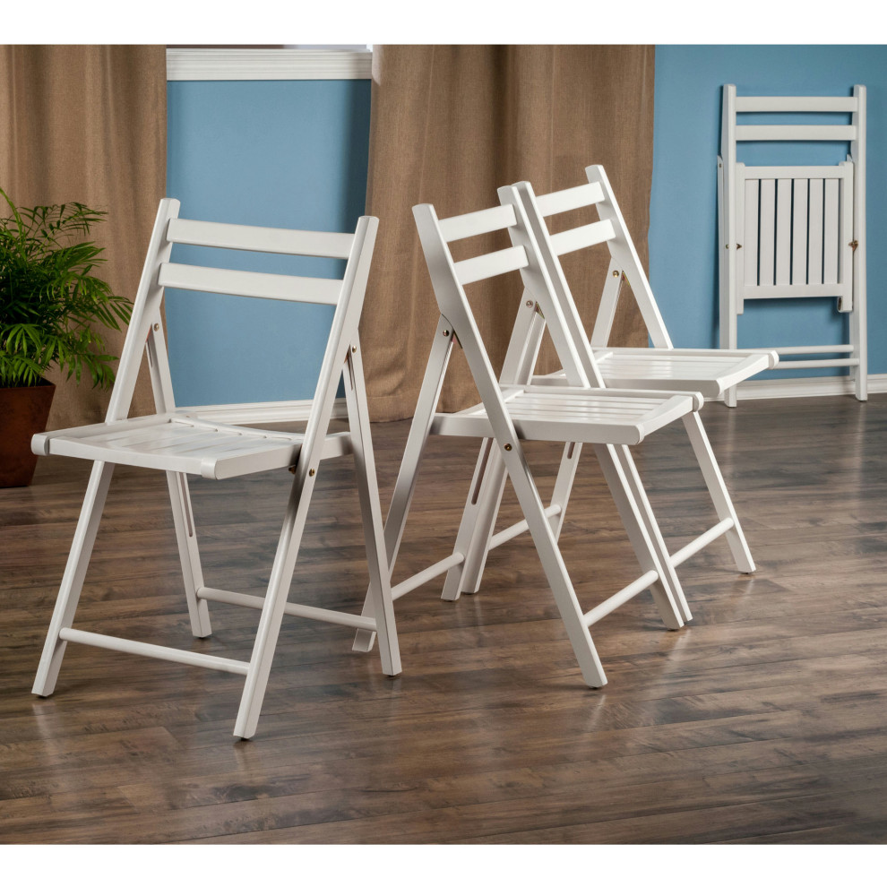 Robin Set of 4 Folding Chair Set  White   Transitional   Folding Chairs And Stools   by Beyond Design  ampMore  Houzz