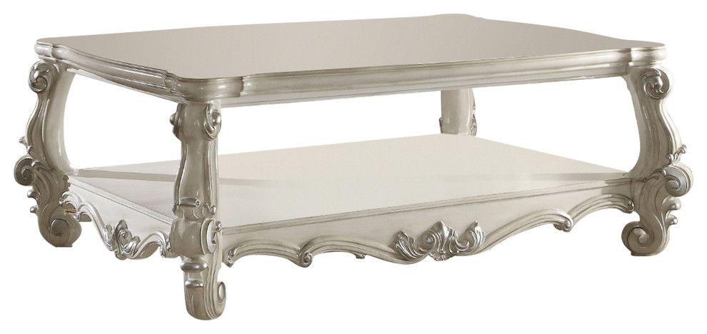 Benzara BM156797 Imperial Coffee Table  Bone White   Victorian   Coffee Tables   by BuyDBest  Houzz