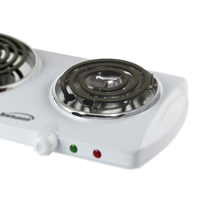 Brentwood Electric 1500W Double Burner Spiral White