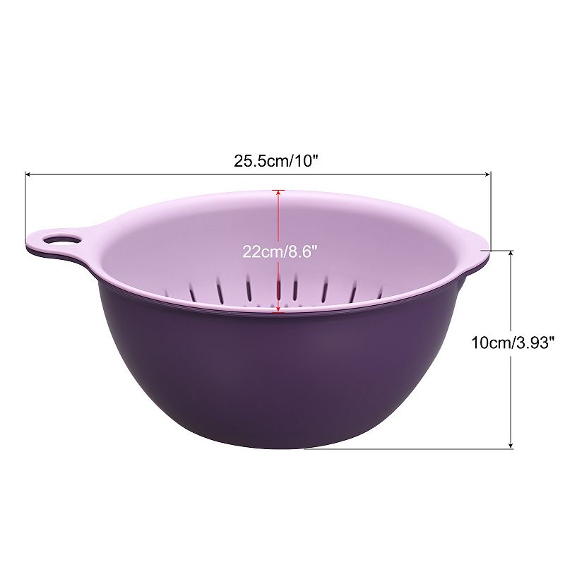 Strainer Colander Bowl Set， 2 Pcs Medium Double Layer Drain Basket