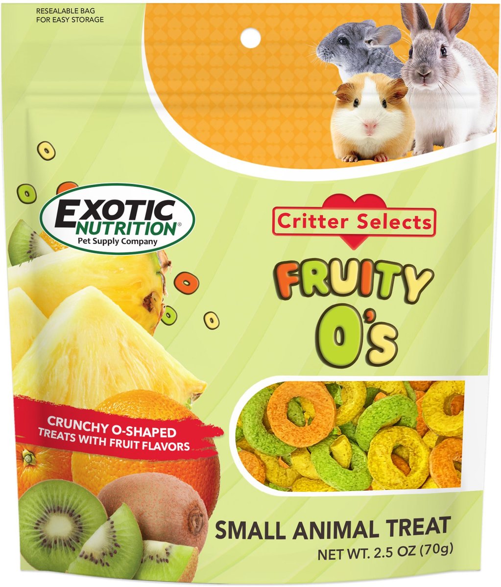 Exotic Nutrition Fruity O's Small Pet Treat， 2.5-oz bag