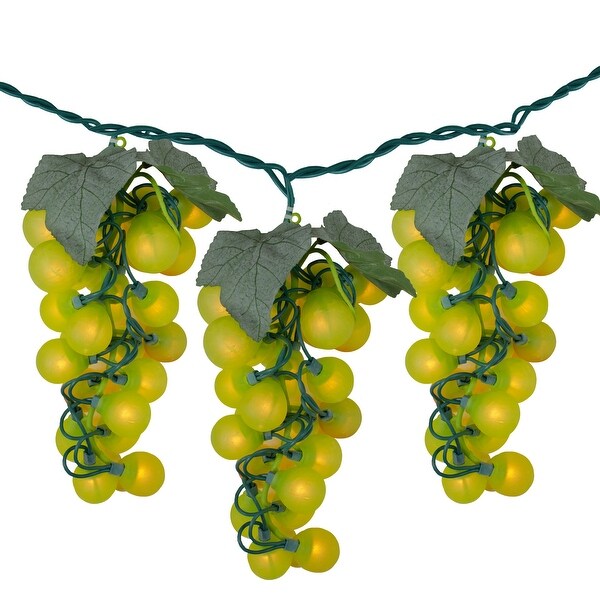 100Count Yellow Winery Grape Patio Christmas Light Set 5ft Green Wire