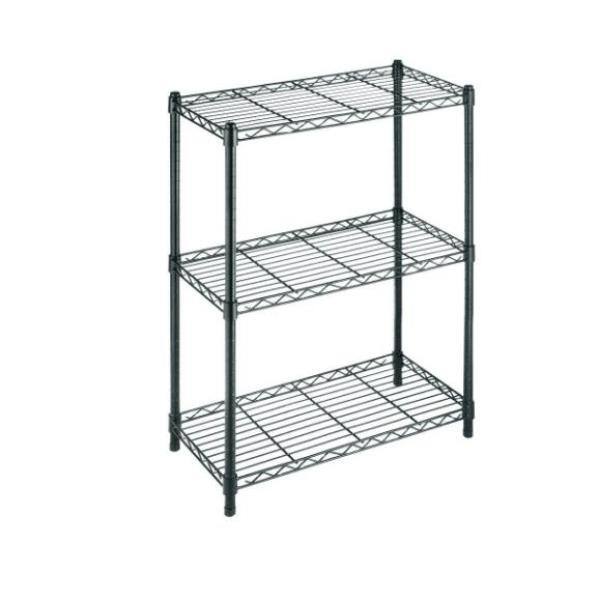 HDX 3-Tier Steel Wire Shelving Unit in Black (24 in. W x 30 in. H x 14 in. D) 31424BPS