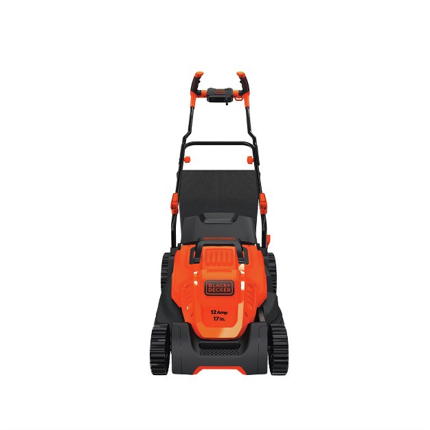 Black amp Decker Bemw482bh 120v 12 Amp Brushed 17 In Corded Lawn Mower With Comfort Grip Handle