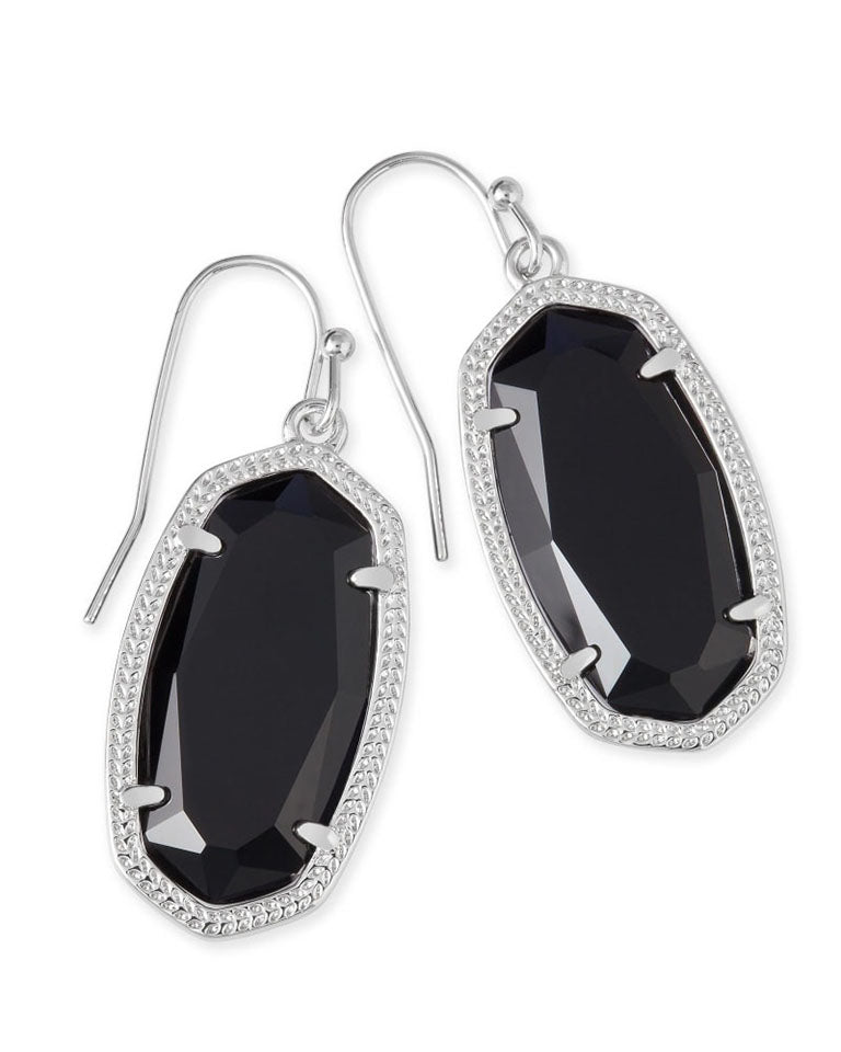 Kendra Scott  Dani Silver Drop Earrings in Black