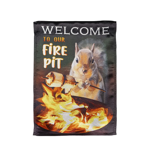 Welcome To Our Fire Pit Garden Lustre Flag