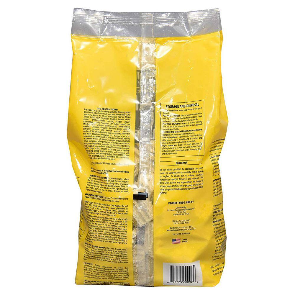 Harris 4 lbs.64 Bars All Weather Rat and Mouse Killer HRB-64