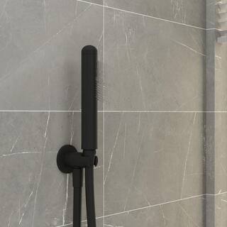 Kingdely 2-Handle 3-Spray Tub and Shower Combos Handheld Shower with 10 in. Shower Head in Black (Valve Included) KF020295-01-cc