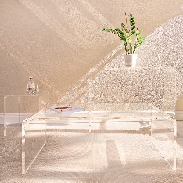 Veobreen 16-inch Side Table in Clear Acyrlic