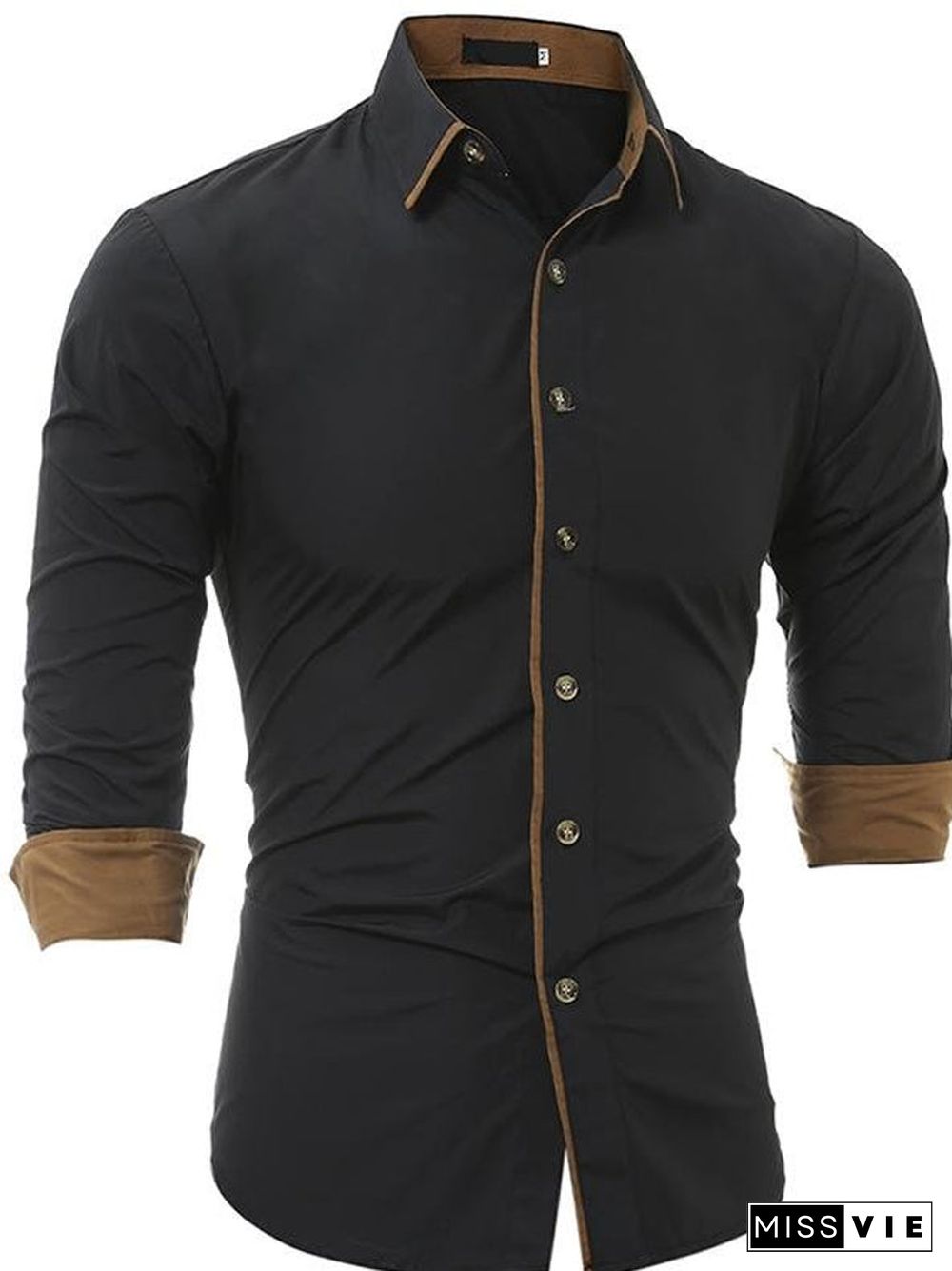 Fashion Plus Size Men's Casual Long Sleeve Shirt