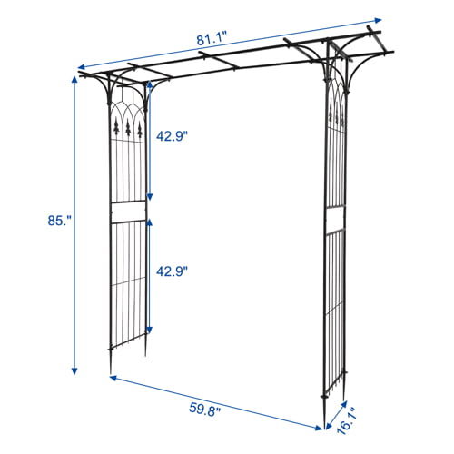 Ubesgoo 90" Black Iron and Steel Arbor