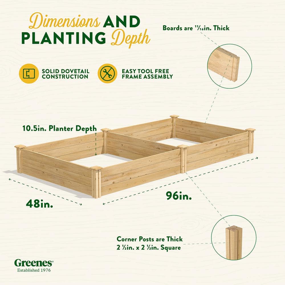 Greenes Fence 4 ft. x 8 ft. x 10.5 in. Original Cedar Raised Garden Bed RC6T21B