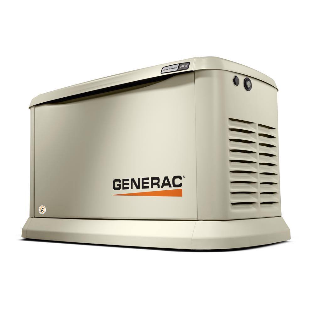 Generac Guardian 26000-Watt (LP)22500-Watt (NG) Air-Cooled Whole House Generator with Wi-Fi and 200 Amp Transfer Switch 7291