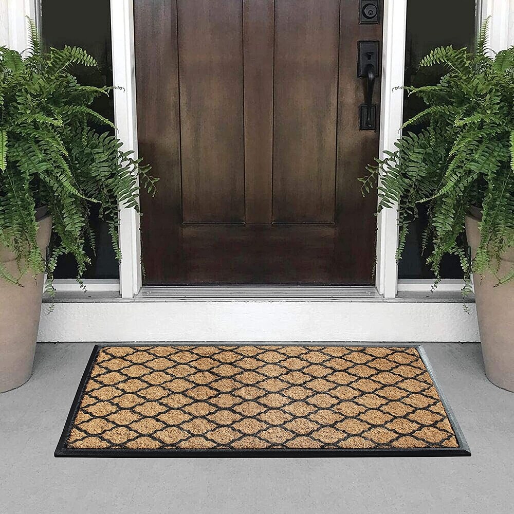 A1HC Natural Coir   Rubber Door Mat  30x48  Thick Durable Doormats for Outdoor Entrance