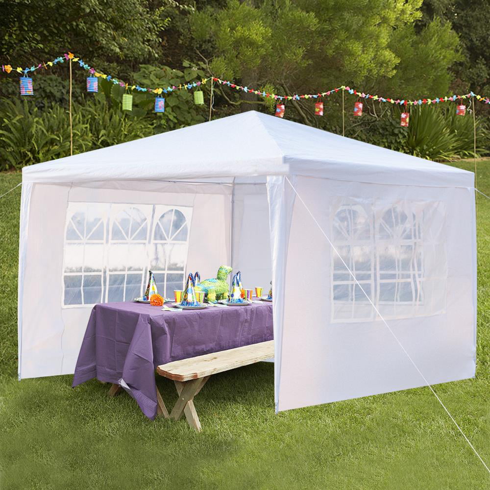 Ktaxon 10'x10' Outdoor Canopy W/3 Sidewall Wedding Party Tent White