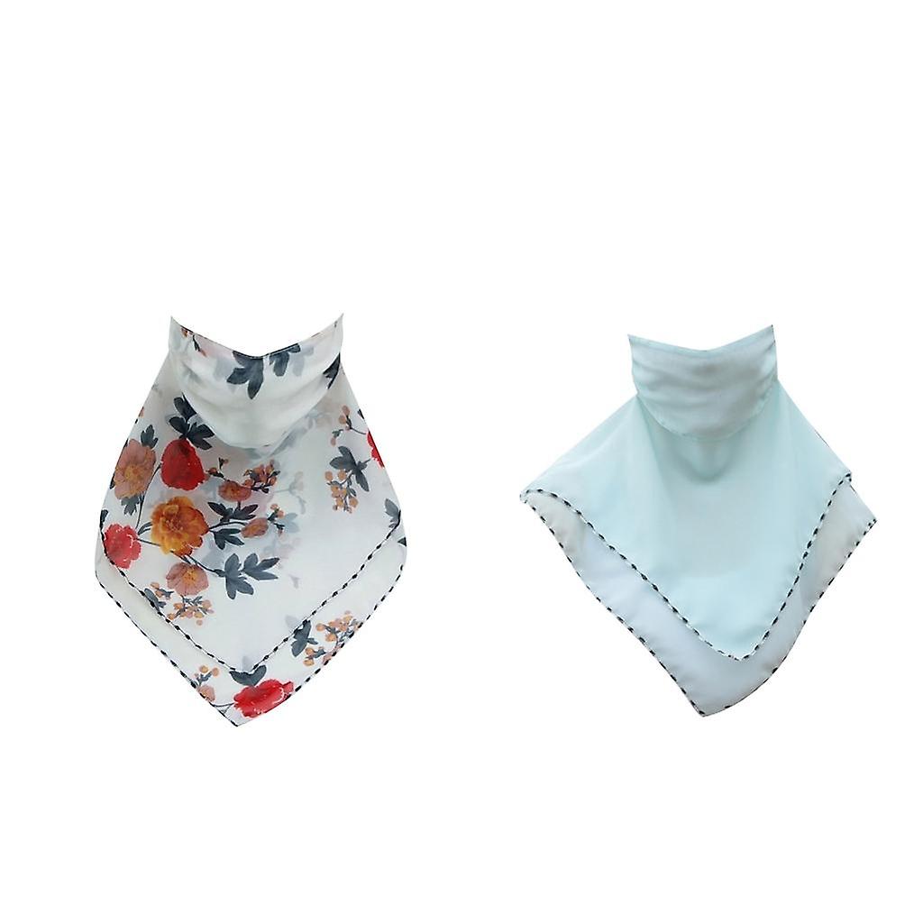 2pcs Womens Half Face Mask Scarfs Travel  Lightweight Ice Silk Scarf