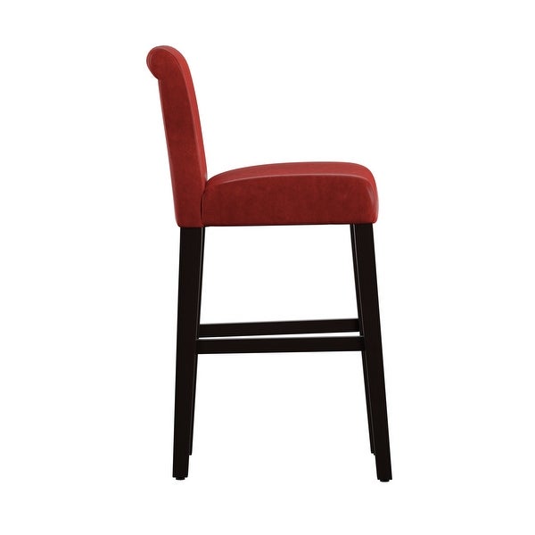 Bennett Red Faux Leather High Back Bar Stools (Set of 2) by iNSPIRE Q Bold