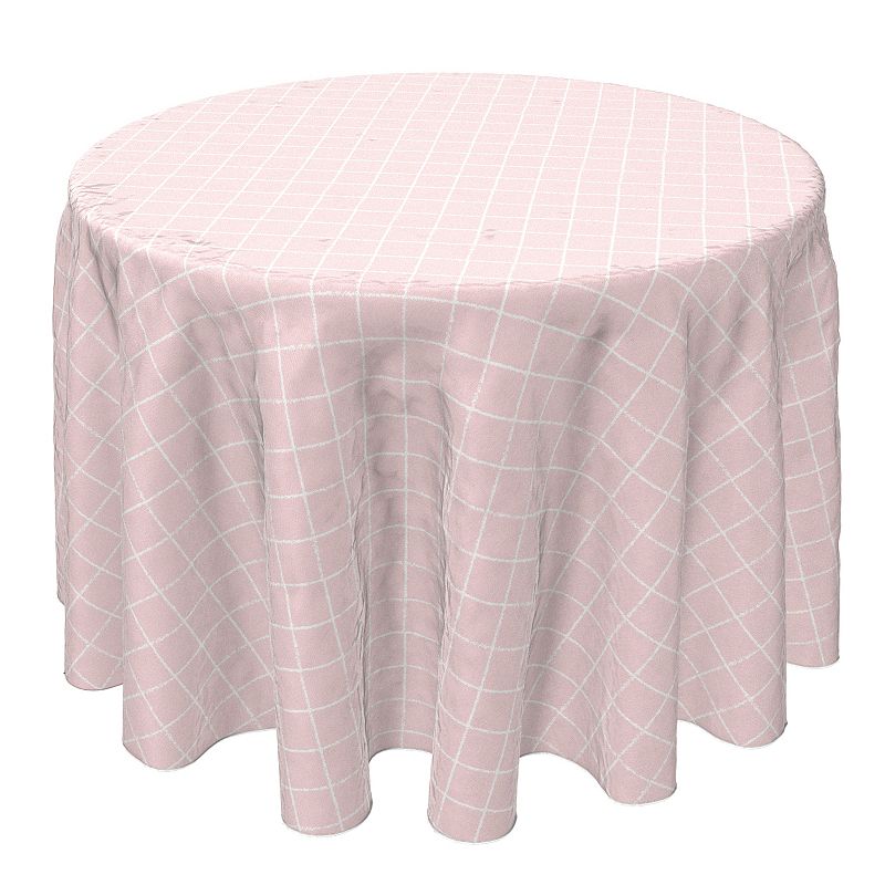 Round Tablecloth， 100% Cotton， 60 Round， Diagonal Check Pink