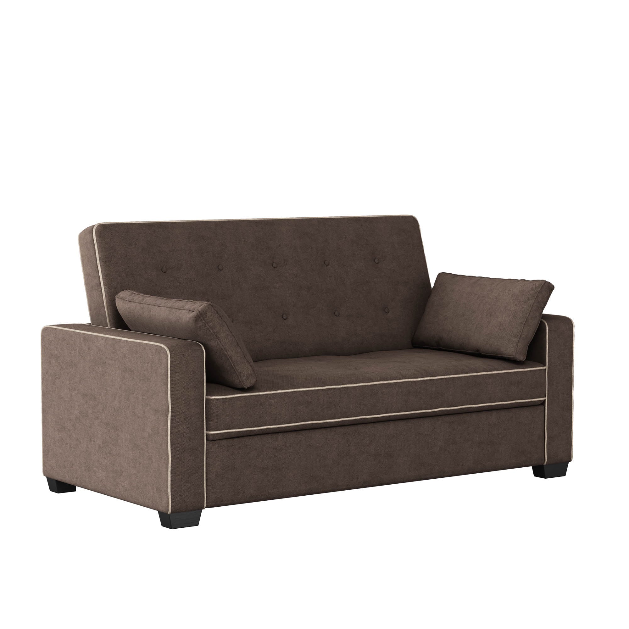 Serta Monroe Modern Sofa with Sleeper, Brown Fabric