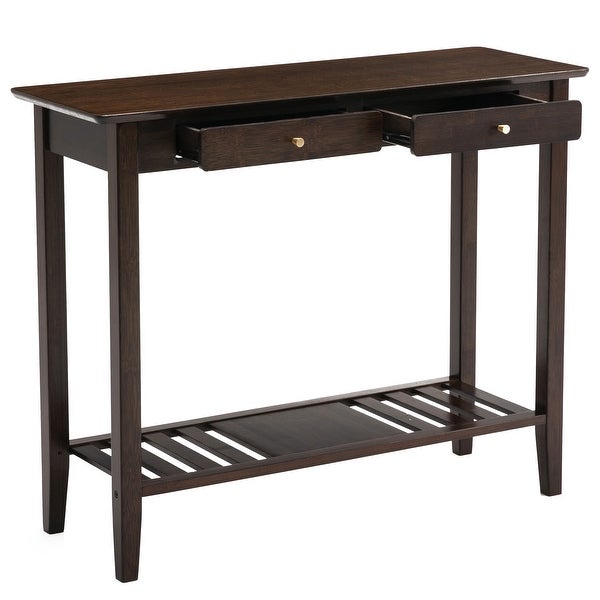 Connexion Decor Verenney Console Table With Drawer， Dark Walnut