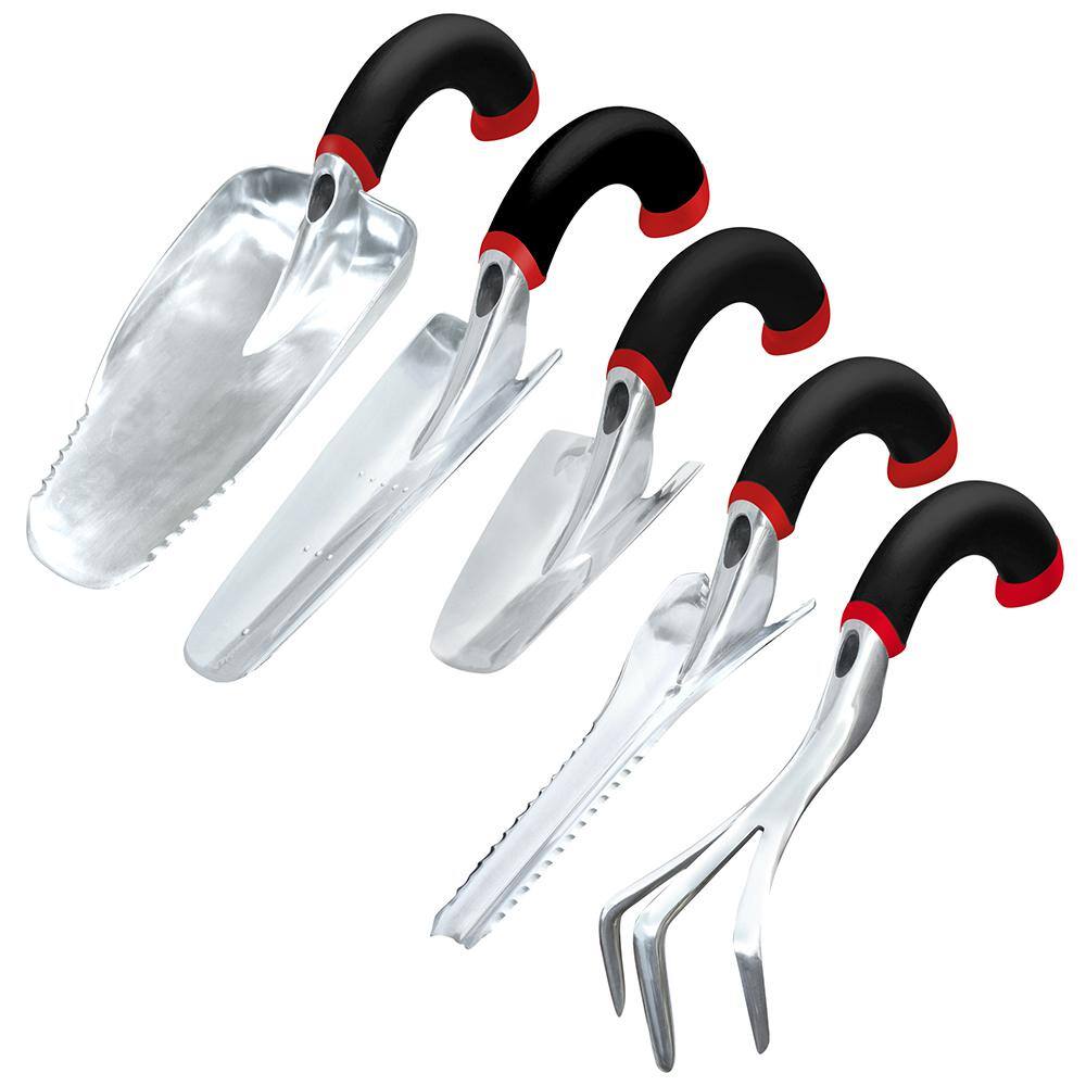 Radius Garden Natural Radius Grip Ergonomic Garden Hand Tool Set in Red (5-Pieces) 30511-21