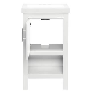 Glacier Bay Spa 18.5 in. W x 16.2 in. D x 33.8 in. H Freestanding Bath Vanity in White with White Cultured Marble Top PPSPAWHT18