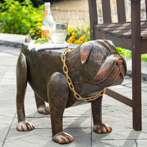 Handmade Metal Pit Bull Side Table