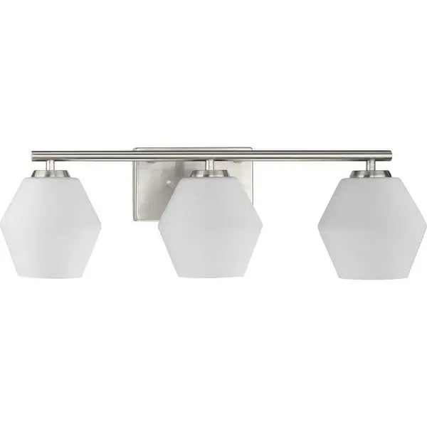 Copeland Collection Three-Light Brushed Nickel Vanity Mid-Century Modern Vanity Light - 24 in x 7 in x 7.5 in