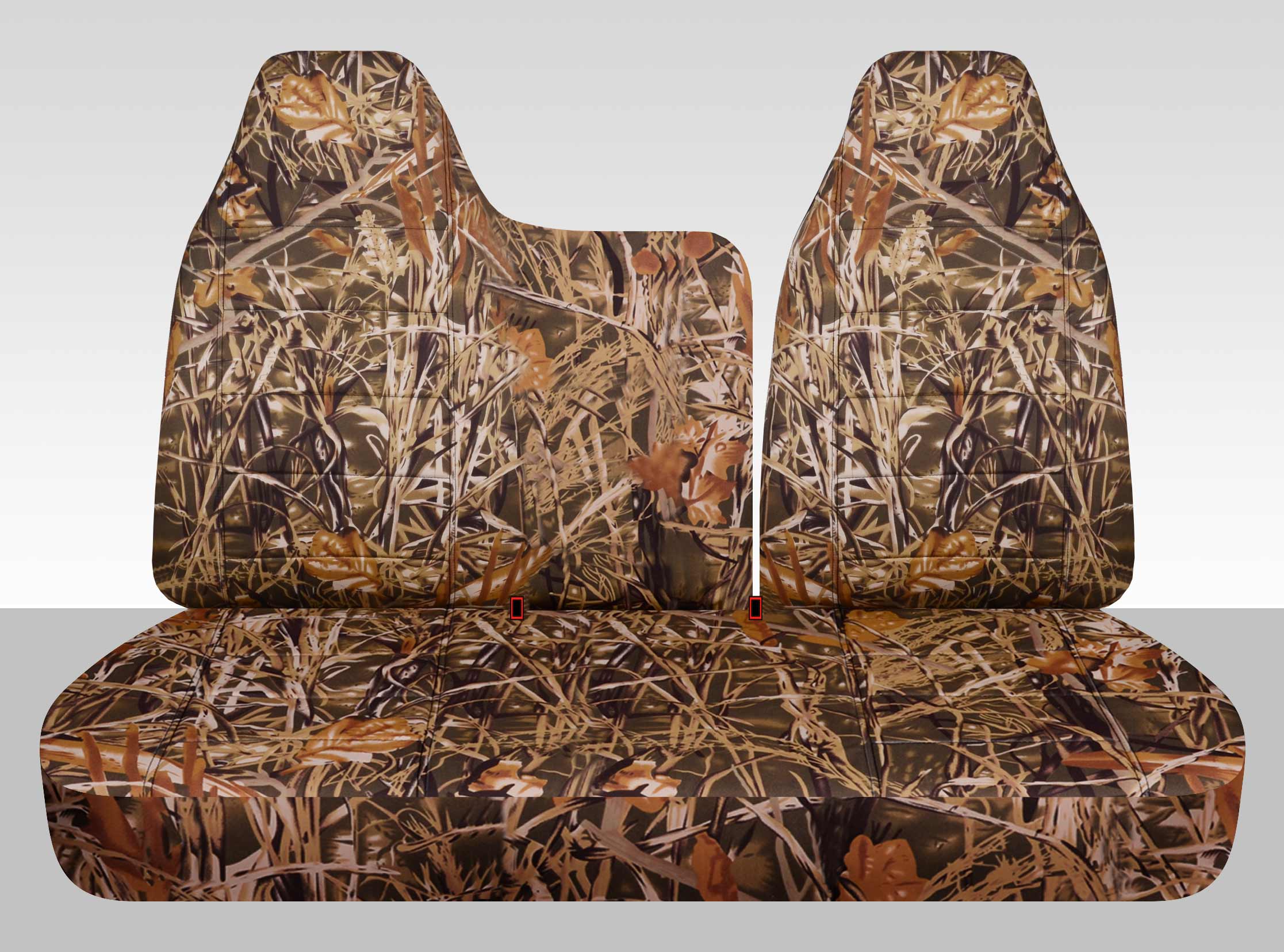 T81-Designcovers Compatible with Ford F-150 F-250 Two-Tone Truck Seat Covers (Front 40/60 Split Bench) No Armrest/Console: Camo Wetland