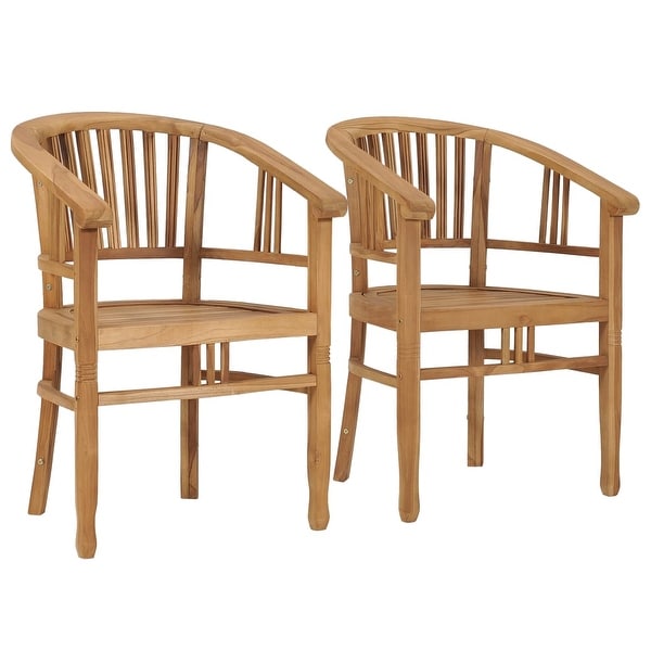 vidaXL Patio Chairs 2 pcs Solid Teak Wood