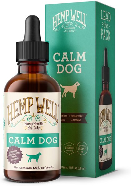 Hemp Well Calm Dog Oil Anxiety Relief Liquid Dog Supplement， 2-oz bottle