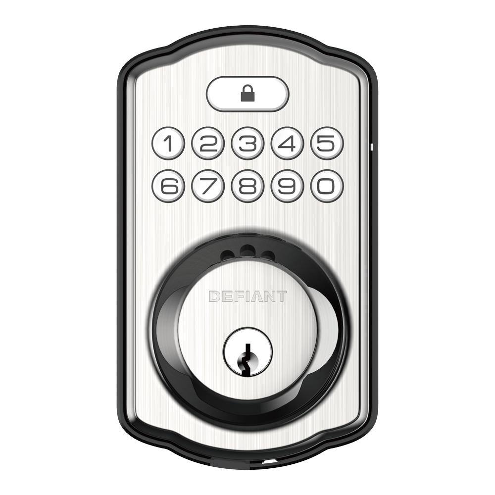 Defiant Single Cylinder Castle Electronic Keypad Deadbolt Satin Nickel KS01-SN