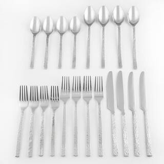 Cambridge Anu 20-Piece Texture Mirror 1810 Stainless Steel Flatware Set (Service for 4) 344120BBG12DS