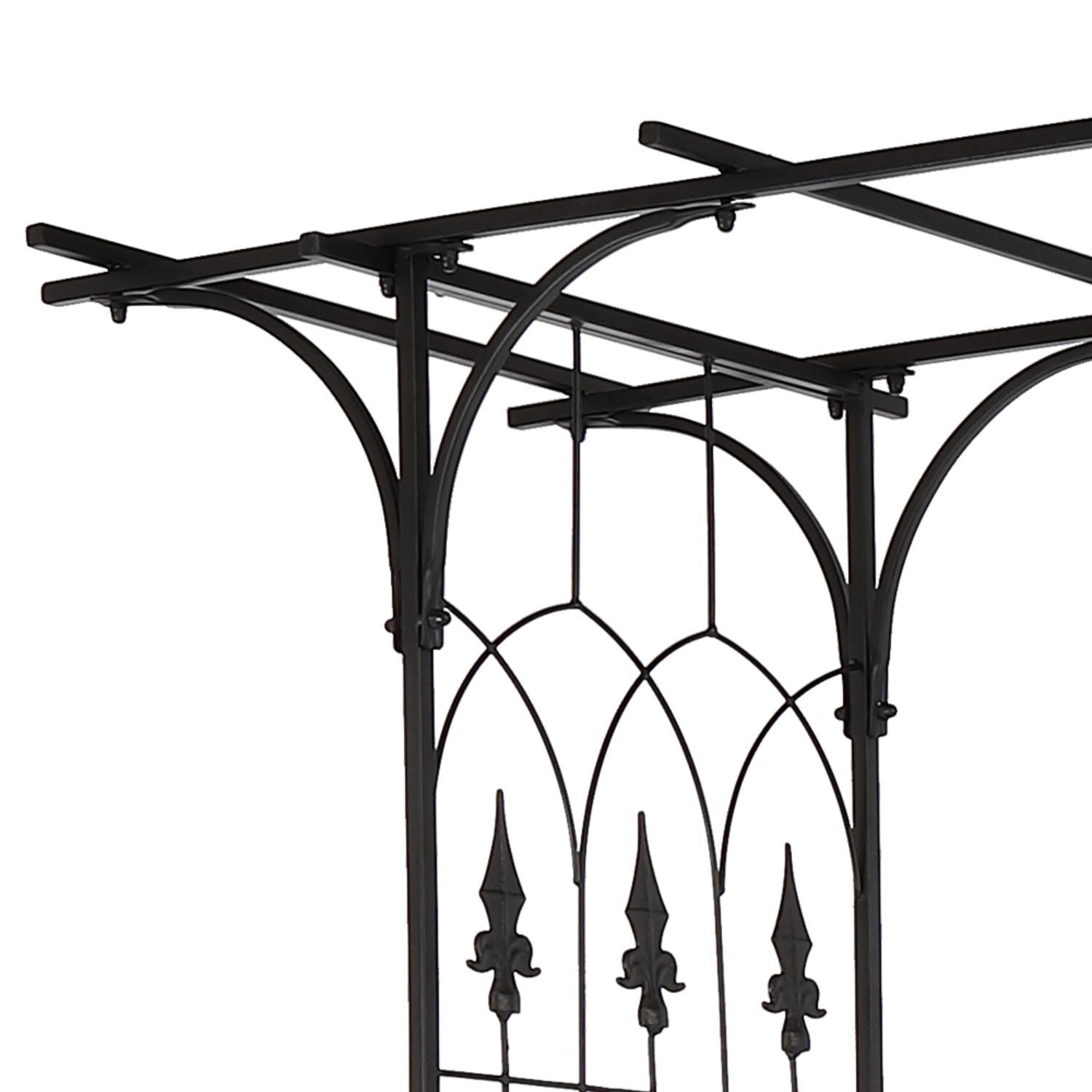 Cmgb Flat Topped Iron Arches Plant Climbing Frame Black